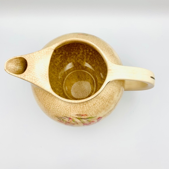 Vintage Universal Potteries Cambridge crackle glacé Pink Bearded Irises pitcher - Picture 5 of 11